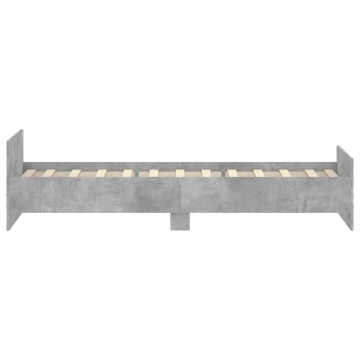 Cadru de pat, gri beton, 90x190 cm, lemn prelucrat - Img 8