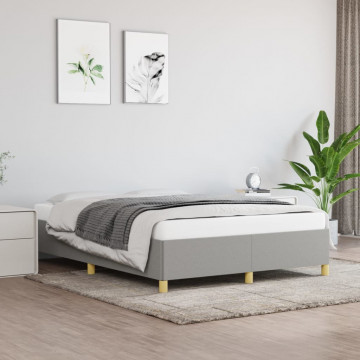 Cadru de pat, gri deschis, 140x190 cm, material textil - Img 1