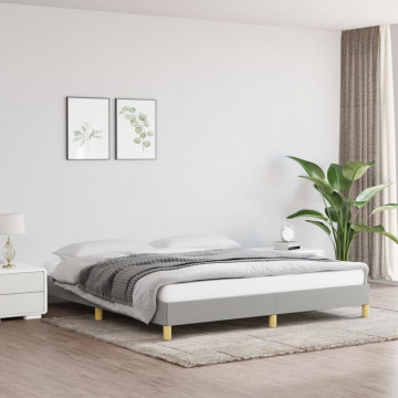 Cadru de pat, gri deschis, 180x200 cm, material textil - Img 1