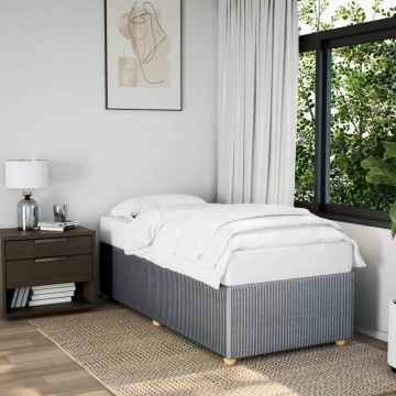 Cadru de pat, gri deschis, 90x200 cm, material textil - Img 1
