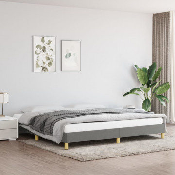 Cadru de pat, gri închis, 200x200 cm, material textil - Img 1