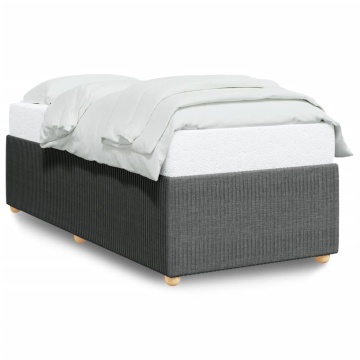 Cadru de pat, gri închis, 90x190 cm, material textil - Img 2