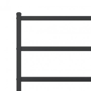 Cadru de pat metalic cu tăblie, negru, 140x200 cm - Img 7