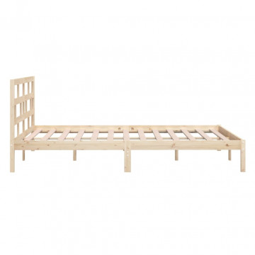 Cadru de pat mic dublu 4FT, 120x190 cm, lemn masiv - Img 8