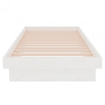 Cadru de pat mic Single 2FT6, alb, 75x190 cm, lemn masiv - Img 8