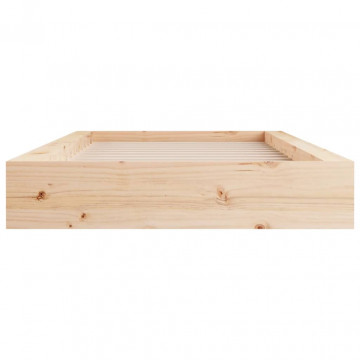 Cadru de pat mic single, 75x190 cm, lemn masiv - Img 4