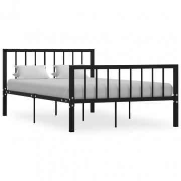 Cadru de pat, negru, 120 x 200 cm, metal - Img 1
