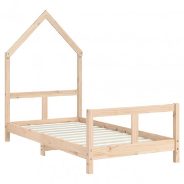 Cadru de pat pentru copii, 80x160 cm, lemn masiv de pin - Img 3
