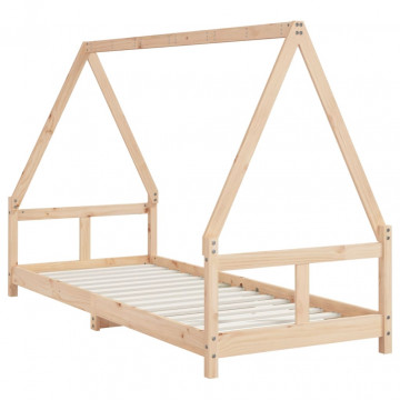Cadru de pat pentru copii, 80x200 cm, lemn masiv de pin - Img 5