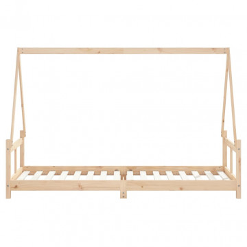 Cadru de pat pentru copii, 80x200 cm, lemn masiv de pin - Img 8