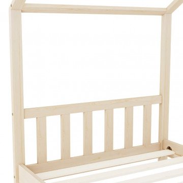 Cadru de pat pentru copii, 90 x 200 cm, lemn masiv de pin - Img 5