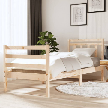 Cadru de pat Small Single 2FT6, 75x190 cm, lemn masiv - Img 1