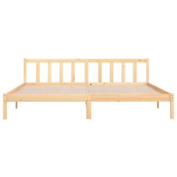Cadru de pat Super King, 180x200 cm, lemn masiv de pin - Img 4