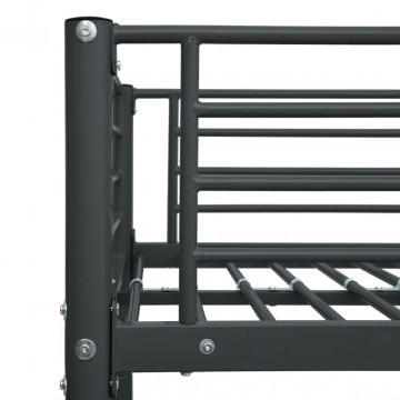 Cadru de pat supraetajat, negru, 140 x 200/90 x 200 cm, metal - Img 4
