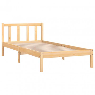 Cadru de pat UK Single, 90x190 cm, lemn masiv de pin - Img 3