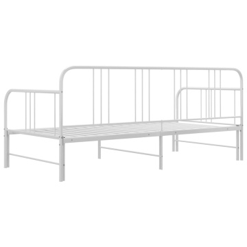 Cadru pat canapea extensibilă, alb, 90 x 200 cm, metal - Img 8