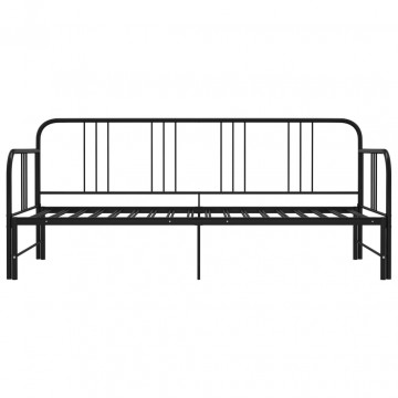 Cadru pat canapea extensibilă, negru, 90 x 200 cm, metal - Img 8