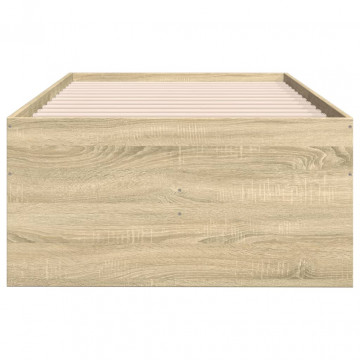 Cadru pat cu sertare, stejar sonoma, 100x200 cm, lemn prelucrat - Img 8