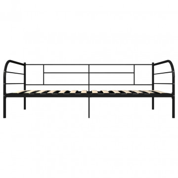 Cadru pat de zi, negru, 90 x 200 cm, metal - Img 4