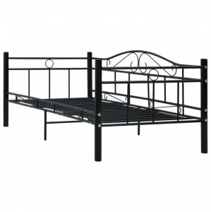 Cadru pat de zi, negru, 90 x 200 cm, metal - Img 2