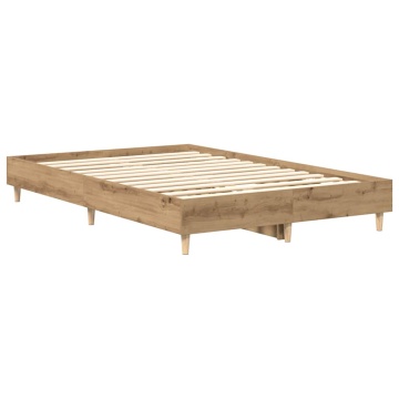 Cadru pat fără saltea Stejar Artisan 135x190 cm Lemn prelucrat - Img 4