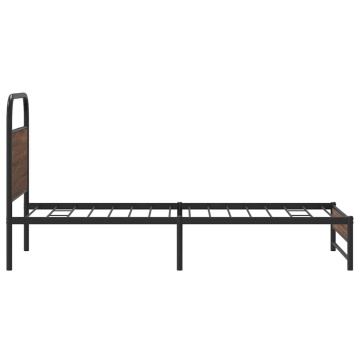 Cadru pat fără saltea stejar maro, 90x190 cm, lemn prelucrat - Img 5