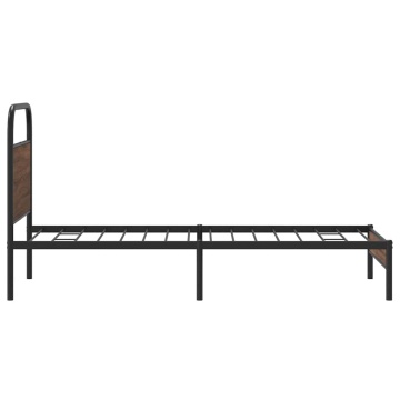 Cadru pat fără saltea stejar maro, 90x190 cm, lemn prelucrat - Img 5