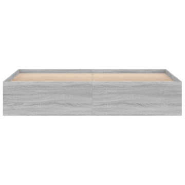 Cadru pat, gri sonoma, 180x200 cm, Super King Size - Img 5
