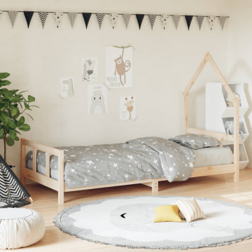 Cadru pat pentru copii, 90x200 cm, lemn masiv de pin - Img 1