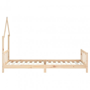 Cadru pat pentru copii, 90x200 cm, lemn masiv de pin - Img 8