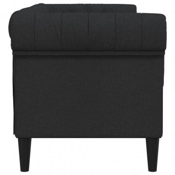 Canapea Chesterfield cu 2 locuri, negru, material textil - Img 8