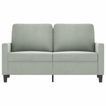 Canapea cu 2 locuri, gri deschis, 120 cm, catifea - Img 3