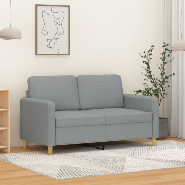 Canapea cu 2 locuri, gri deschis, 120 cm, material textil - Img 1