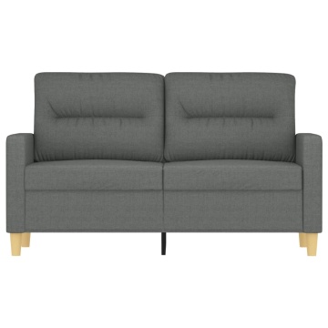Canapea cu 2 locuri, gri închis, 120 cm, material textil - Img 3