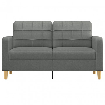 Canapea cu 2 locuri, gri închis, 140 cm, material textil - Img 3