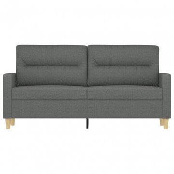 Canapea cu 2 locuri, gri închis, 140 cm, material textil - Img 3