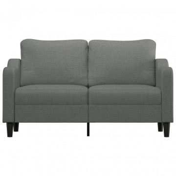 Canapea cu 2 locuri, gri închis, 140 cm, material textil - Img 3