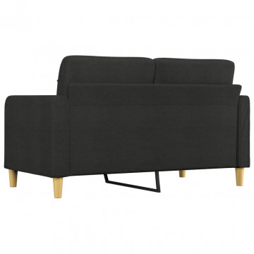 Canapea cu 2 locuri, negru, 140 cm, material textil - Img 8