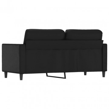 Canapea cu 2 locuri, negru, 140 cm, piele ecologică - Img 8