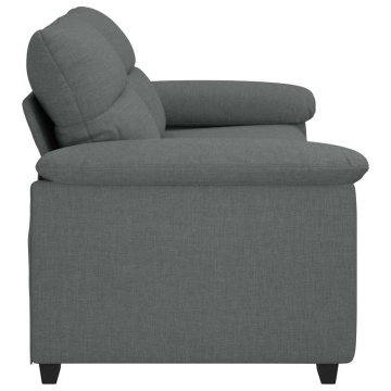 Canapea cu 2 locuri, țesătură gri închis, 140 cm - Img 8