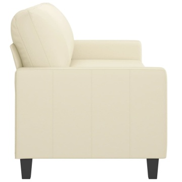 Canapea cu 3 locuri, crem, 180 cm, piele ecologică - Img 4