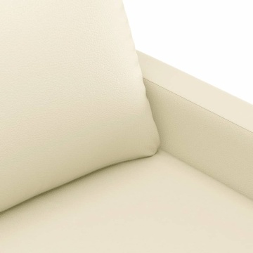 Canapea cu 3 locuri, crem, 180 cm, piele ecologică - Img 5