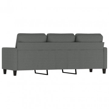 Canapea cu 3 locuri, gri închis, 180 cm, material textil - Img 8