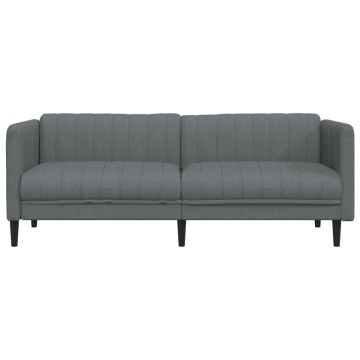 Canapea cu 3 locuri, gri închis, material textil - Img 4