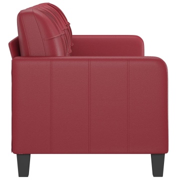Canapea cu 3 locuri, roșu vin, 180 cm, piele ecologică - Img 4