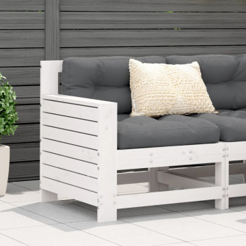 Canapea cu cotieră de grădină, alb, 69x62x70,5cm lemn masiv pin - Img 1