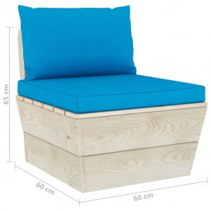 Canapea de mijloc paleți de grădină cu perne, lemn molid tratat - Img 5
