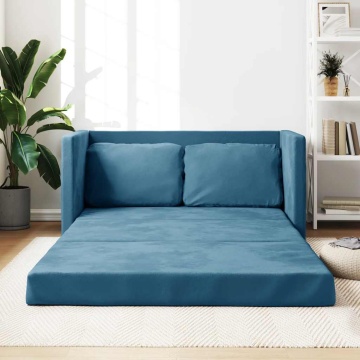 Canapea extensibilă de podea 2 în 1, albastru, 122x204x55 cm - Img 1