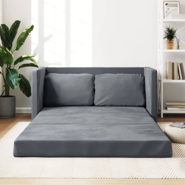 Canapea extensibilă de podea 2 în 1, gri închis, 122x204x55 cm - Img 1