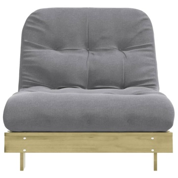 Canapea futon cu saltea, 90x206x11 cm, lemn de pin tratat - Img 8